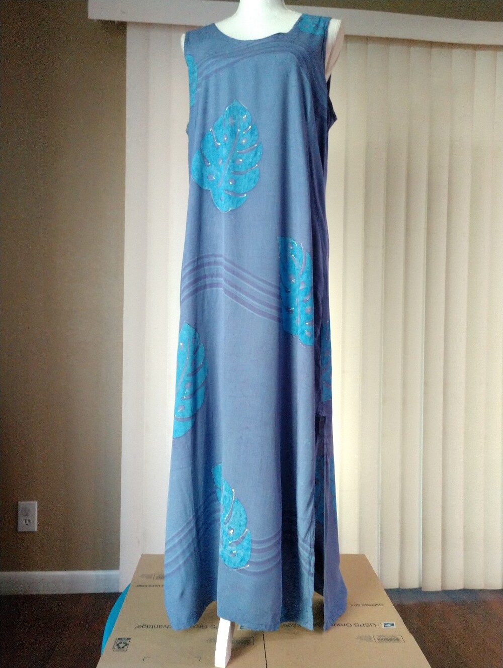 Tropical Tantrum Hawaiian Dress Sleeveless Maxi Summer Beach Resort XL Chest 40"
